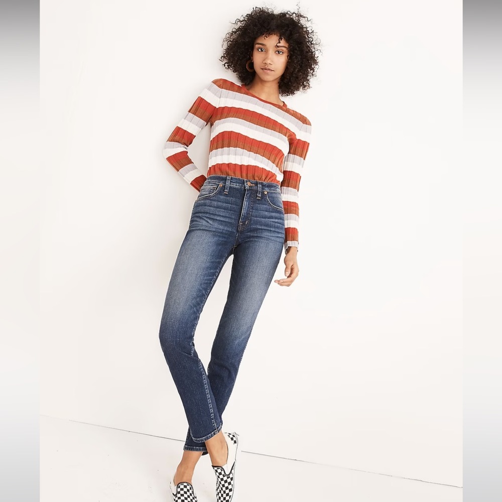 Madewell Blue Straight Leg Jeans with Classic Fit